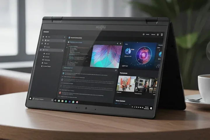 Ноутбук-трансформер Fujitsu LIFEBOOK U9312X в режиме палатки