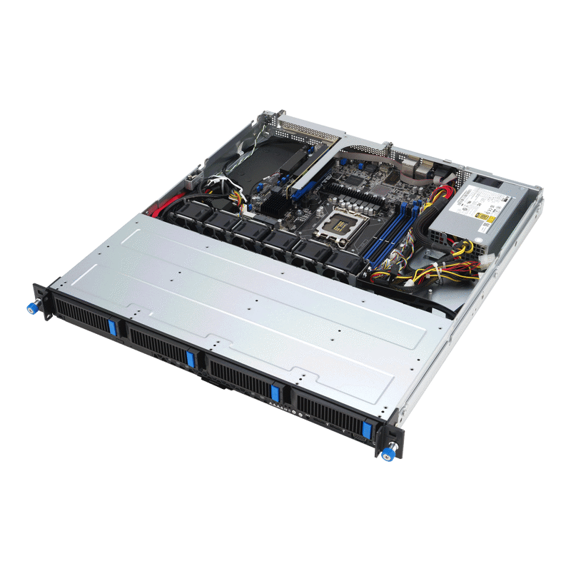 Серверная платформа ASUS RS300-E12-PS4, 1U, 1x LGA1700, 4x DDR5 4400, 4 x 3.5" hsb SATA/SAS*, 1x PCIe x16*, 1 x PCIe x8, 1x PCIe x4 Proprietary R (ASUS 90SF03A1-M00060), фото 6