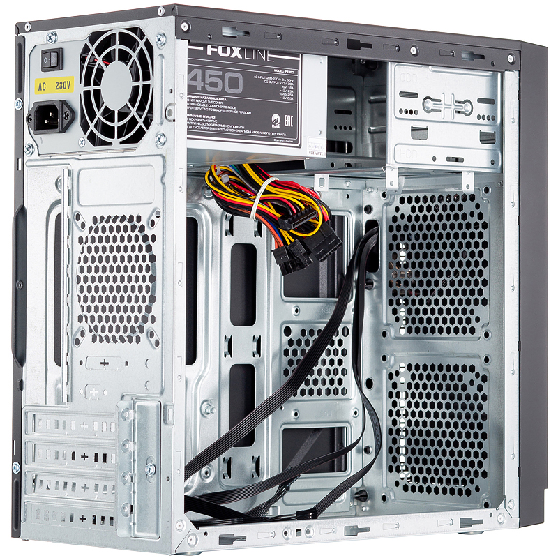 Корпус для ПК Foxline FL-702, Mini Tower, с БП 500 Вт, чёрный, под mATX, Mini-ITX, фото 2