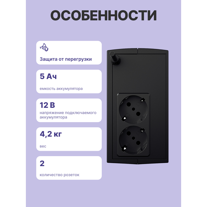 ИБП Cyberpower UTI875E, 875 ВА, 425 Вт, Line-Interactive, 2 розетки, Schuko, фото 3