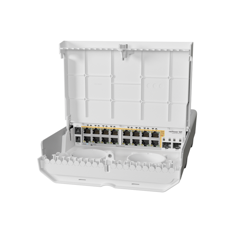 Коммутатор Mikrotik NetPower 16P CRS318-16P-2S+OUT уличный, 16 портов 1 Гбит/с PoE, 2 SFP+, фото 2