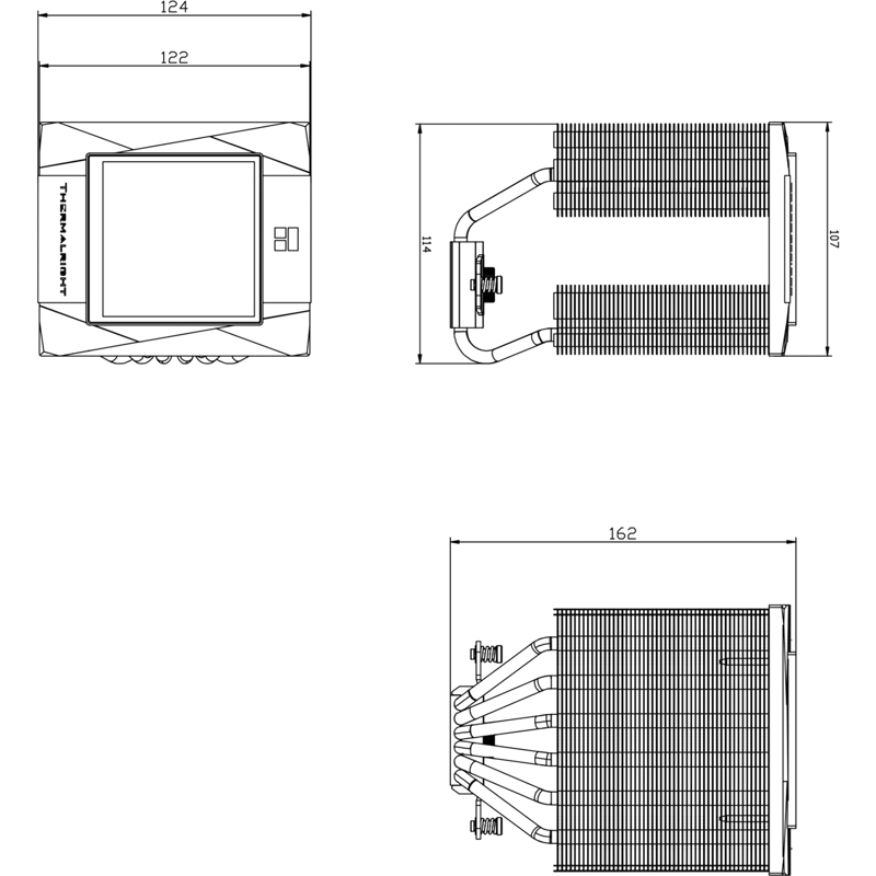 Кулер для процессора Thermalright Royal Knight 120 Digital, вентилятор 120 мм, шум 28.4 дБА, белый, фото 4