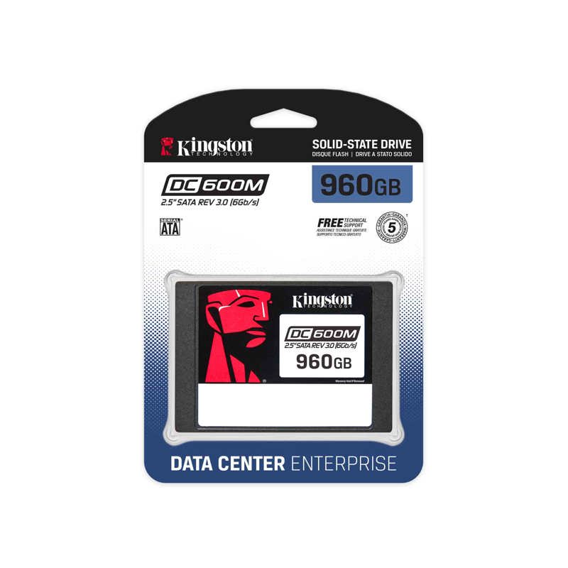 Твердотельный накопитель Kingston SSD DC600M, 960GB, 2.5" 7mm, SATA3, 3D TLC, R/W 560/530MB/s, IOPs 94 000/65 000, TBW 1752, DWPD 1 (12 мес) (Kingston SEDC600M/960G), фото 2