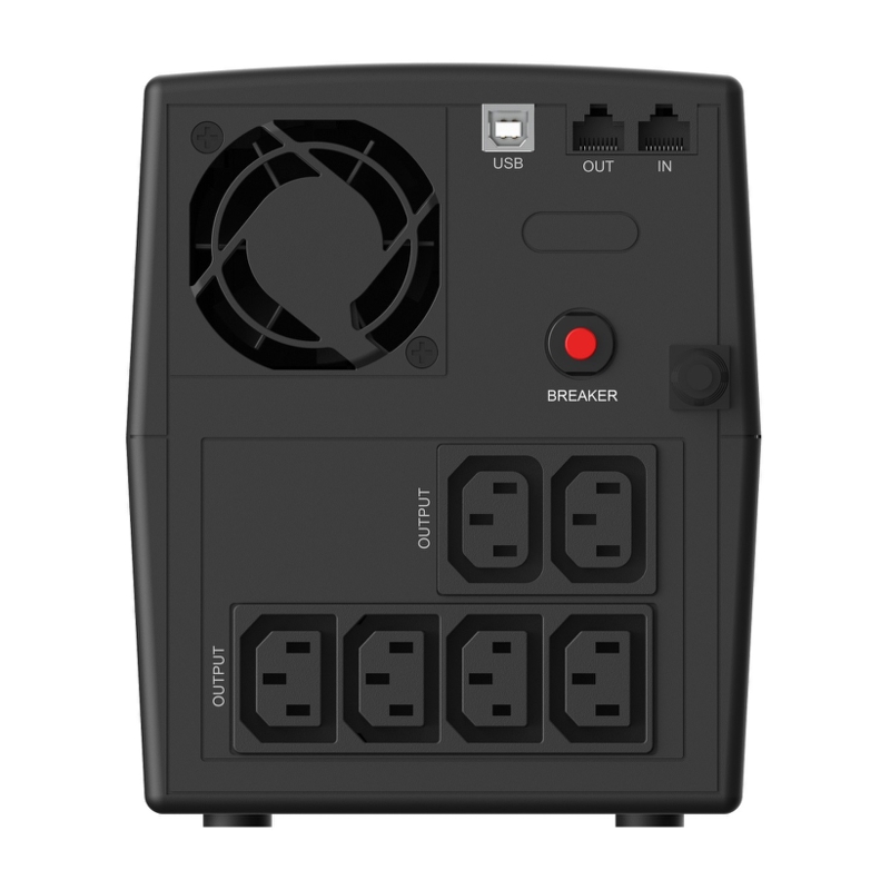 ИБП CBR Line Interactive 1200VA, 1200 ВА, 720 Вт, 6 розеток, IEC C13, фото 3