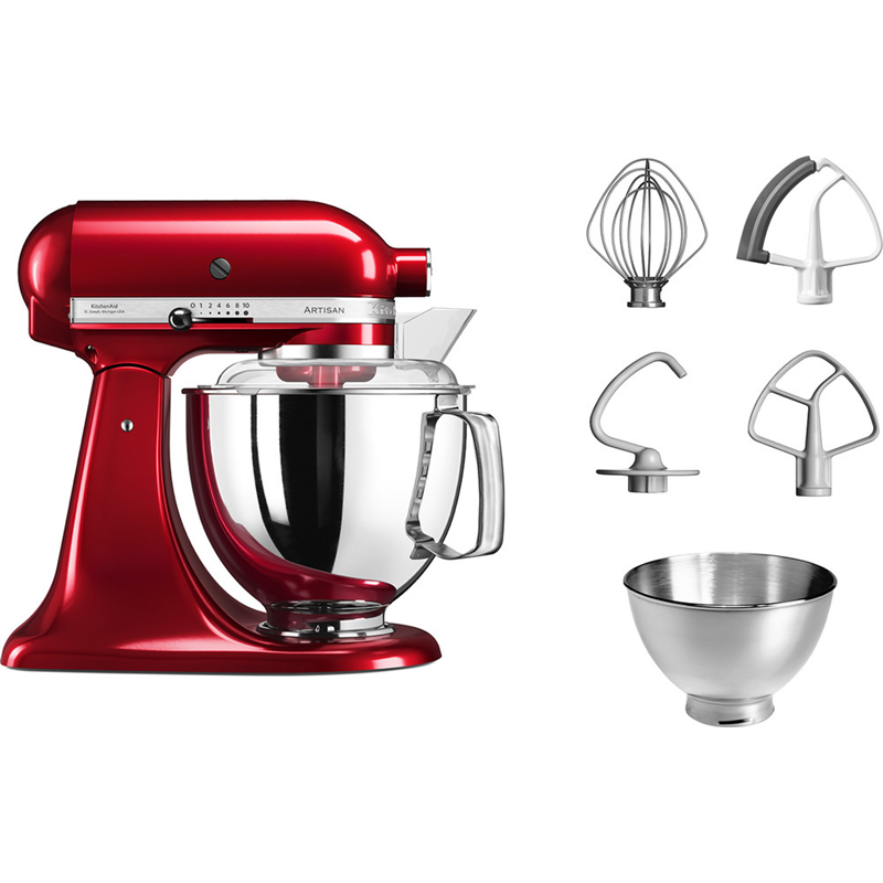 Планетарный миксер KitchenAid Artisan 5KSM175PSECA, чаши 4,8 и 3 л, 300 Вт, карамельное яблоко, фото 2