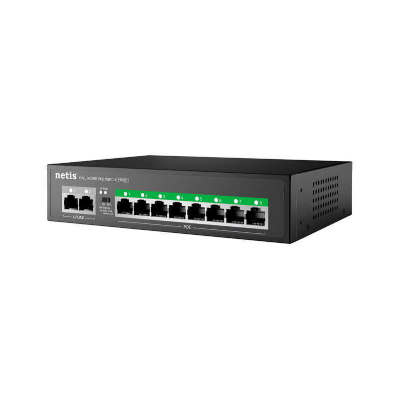 PoE-коммутатор Netis P110GC неуправляемый, 10 портов 1 Гбит/с, 8 портов PoE+, 100 Вт, фото 2