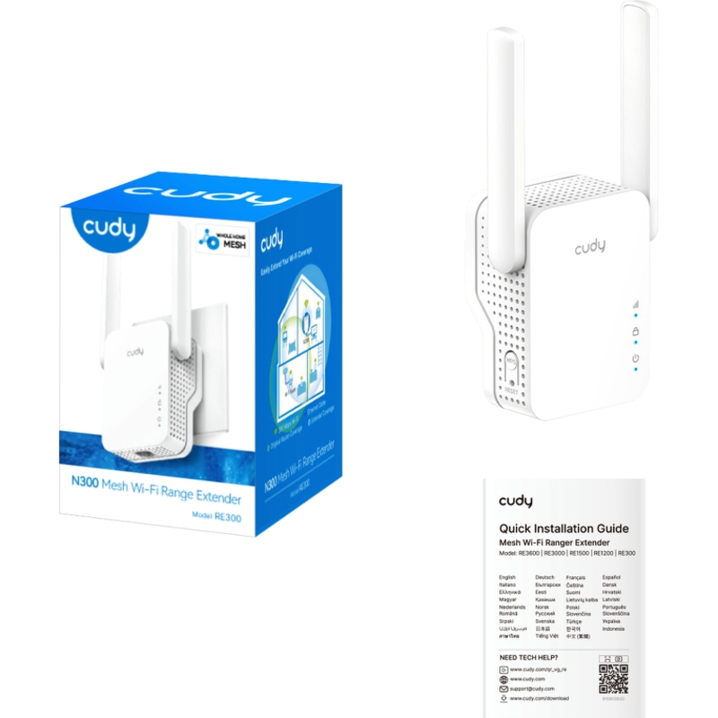 Усилитель Wi-Fi Cudy RE300, 300 Мбит/с, 2 внешние антенны, порт LAN 100 Мбит/с, фото 4