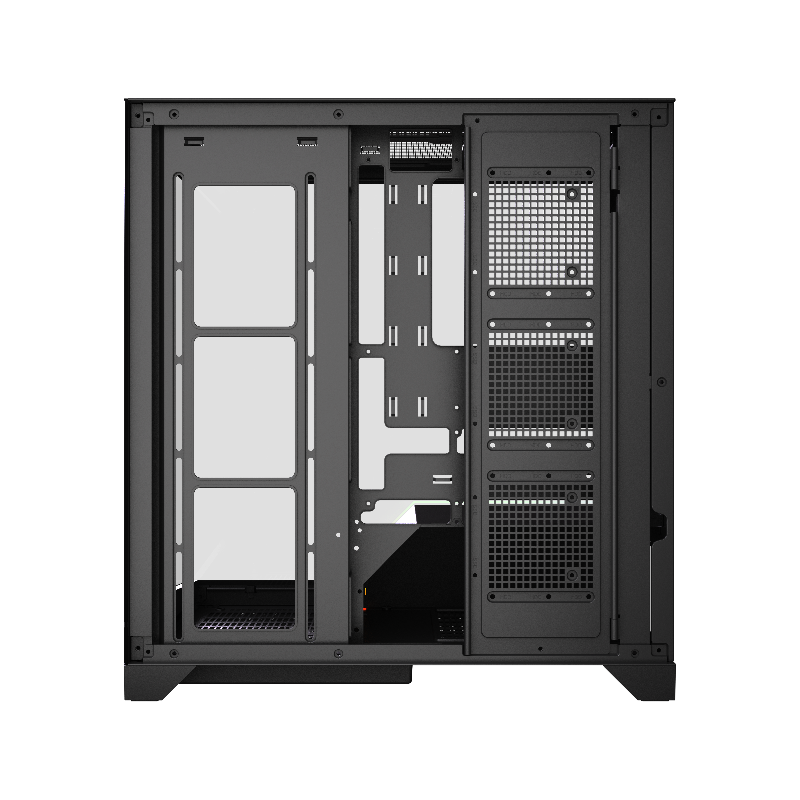 Корпус для ПК Hspd F550, Midi Tower, чёрный, под ATX, mATX, mITX, материал закалённое стекло, сталь, фото 7