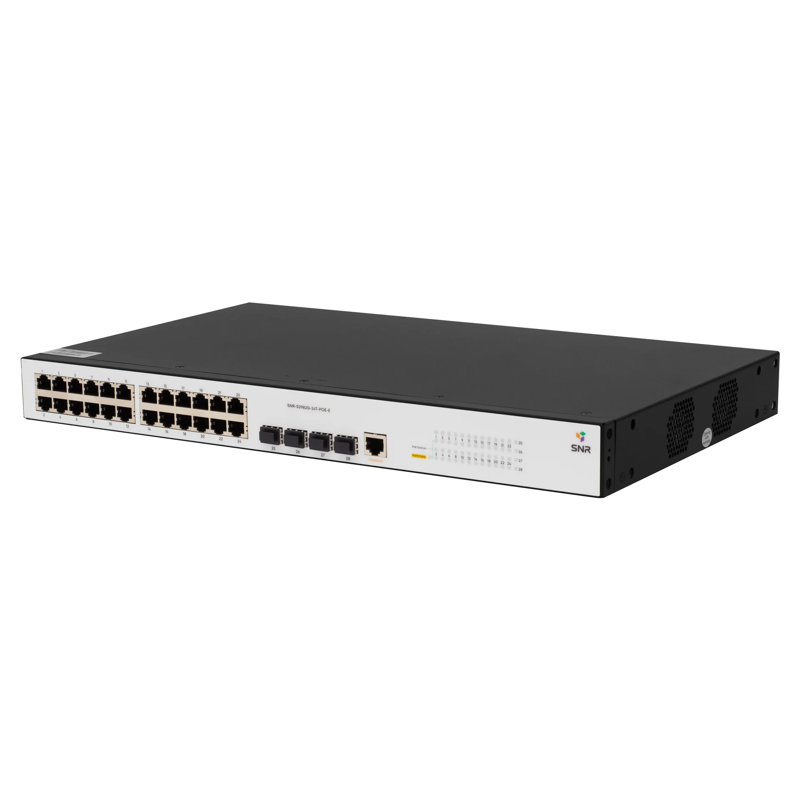Коммутатор SNR-S2982G-24T-POE-E управляемый L2, PoE, 4 порта SFP, для стойки, фото 3