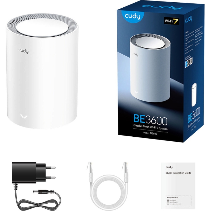 Mesh-система Wi-Fi Cudy BE3600 Gigabit Dual Band Wi-Fi 7 Mesh Solution 1-Pack, 1 модуль, 2 порта LAN, фото 4