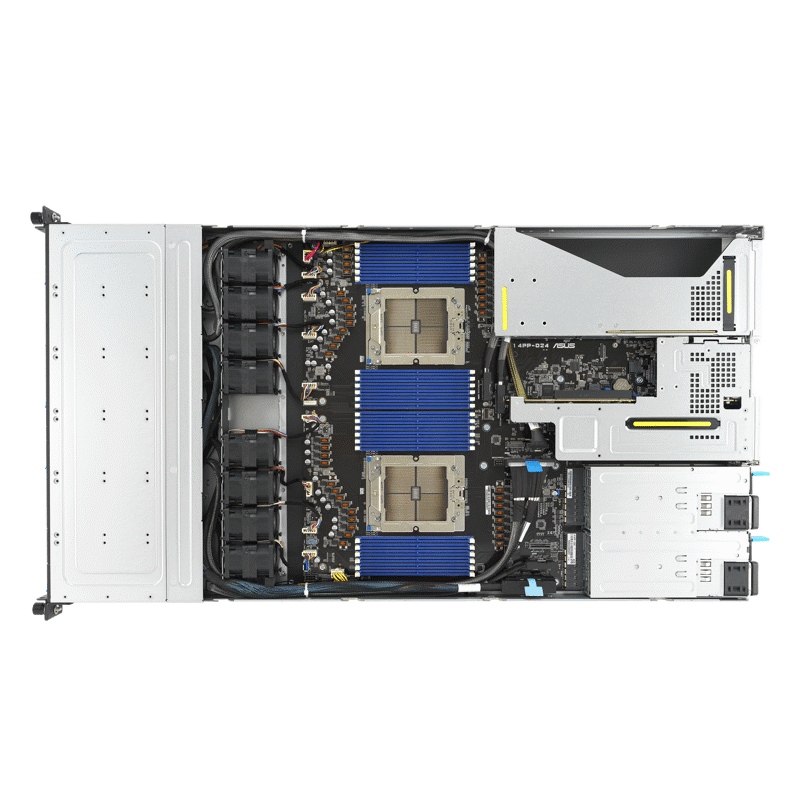 Серверная платформа ASUS RS700A-E12-RS12U, 1U, 2 x LGA6096 400W, 24 x DDR5 4800, 12x 2.5" hsb NVMe, 1 x dual-slot GPU, 2 x M.2 2280 (ASUS 90SF02D1-M006Z0), фото 5