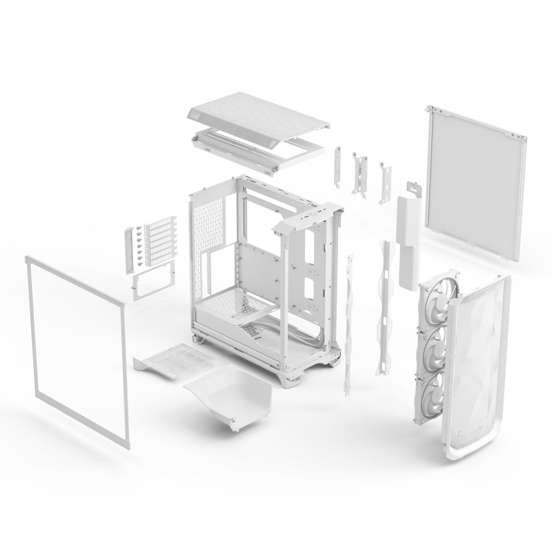 Корпус для ПК Fractal Design Meshify 3 RGB TG Clear Tint, Midi Tower, белый, подсветка ARGB, фото 14