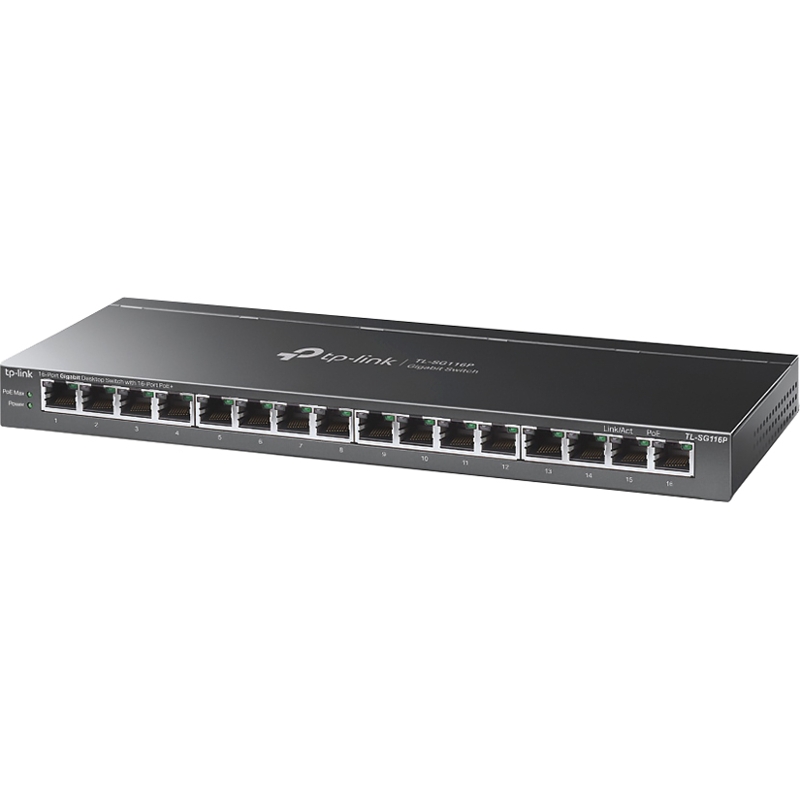 PoE-коммутатор TP-Link TL-SG116P неуправляемый, 16 портов PoE+ 1 Гбит/с, 120 Вт, фото 2