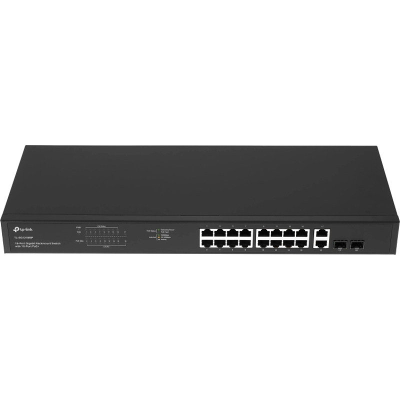Коммутатор TP-Link TL-SG1218MP неуправляемый, 18 портов 1 Гбит/с, из них 16 PoE+, 2 комбо-порта SFP, фото 2