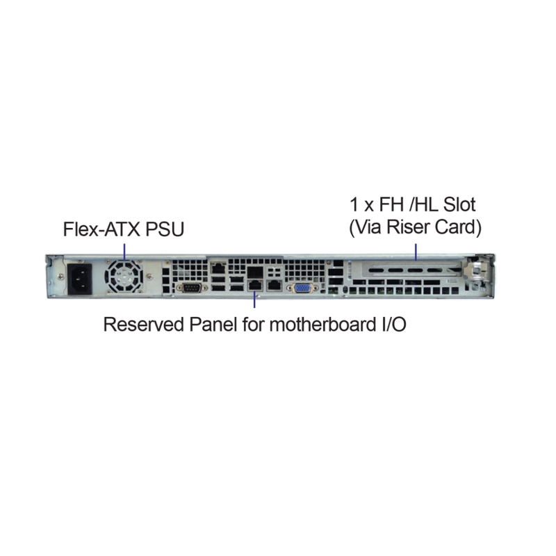 Серверный корпус 1U chassis , 2 internal HDD & 6G BP, with 350W Flex-ATX Power Supply 348mm depth with AC-R102 Slide Rail (Ablecom CS-R16-01P), фото 3