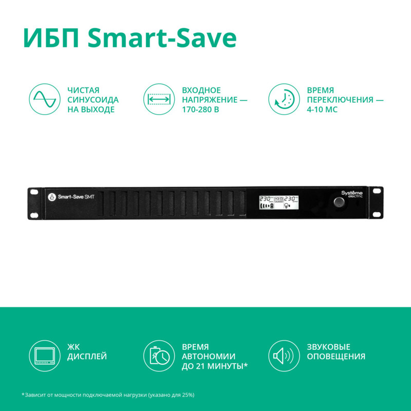 ИБП Systeme electric Smart-Save SMT 750, 450 Вт, 4 розетки, IEC C13, фото 24