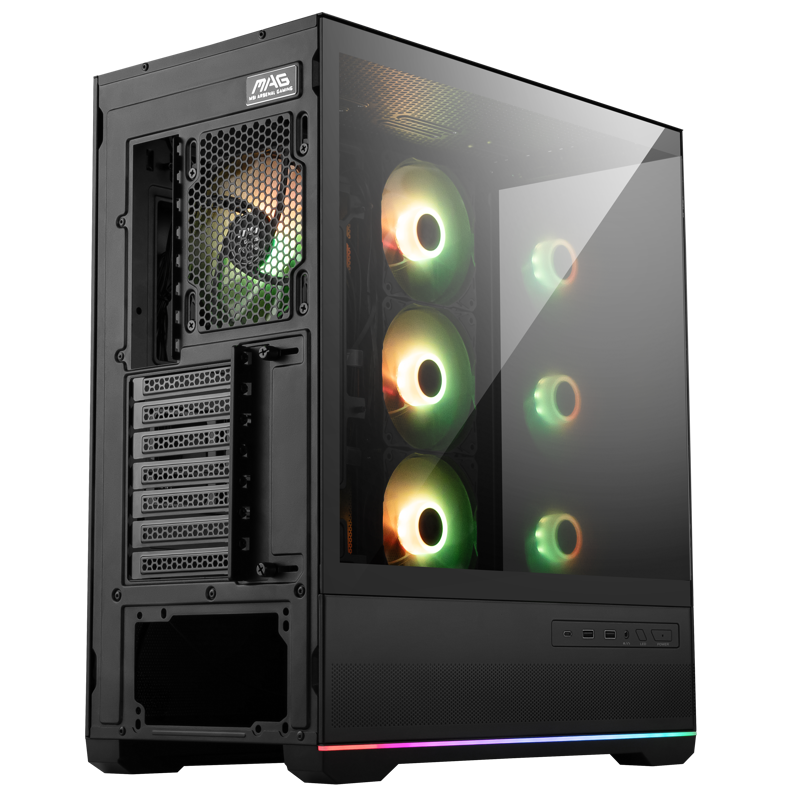 Корпус для ПК MSI MAG PANO 110R PZ, Midi Tower, чёрный, под ATX, mATX, Mini-ITX, подсветка ARGB, фото 6