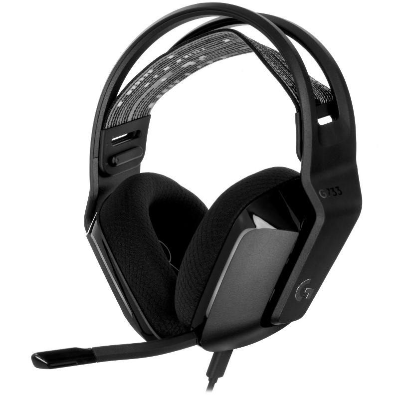 Гарнитура Logitech G733 LIGHTSPEED RGB, радиоканал, USB Type-A, накладные, чёрный, микрофон съёмный, фото 3