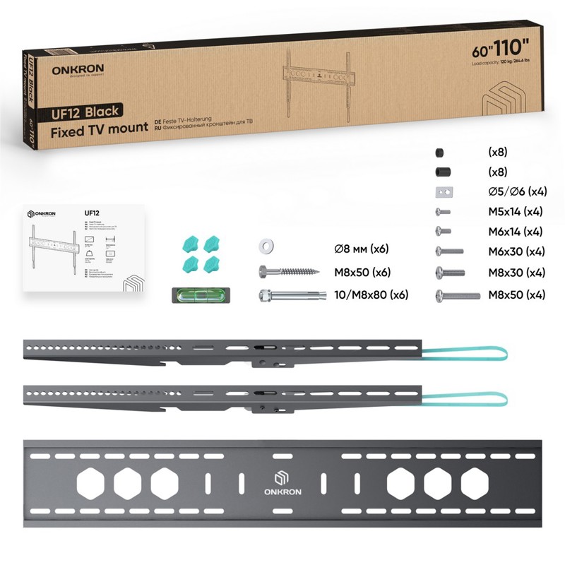 Кронштейн Onkron 60-110" 800*600, крепление настенное, нагрузка до 120 кг, фото 8