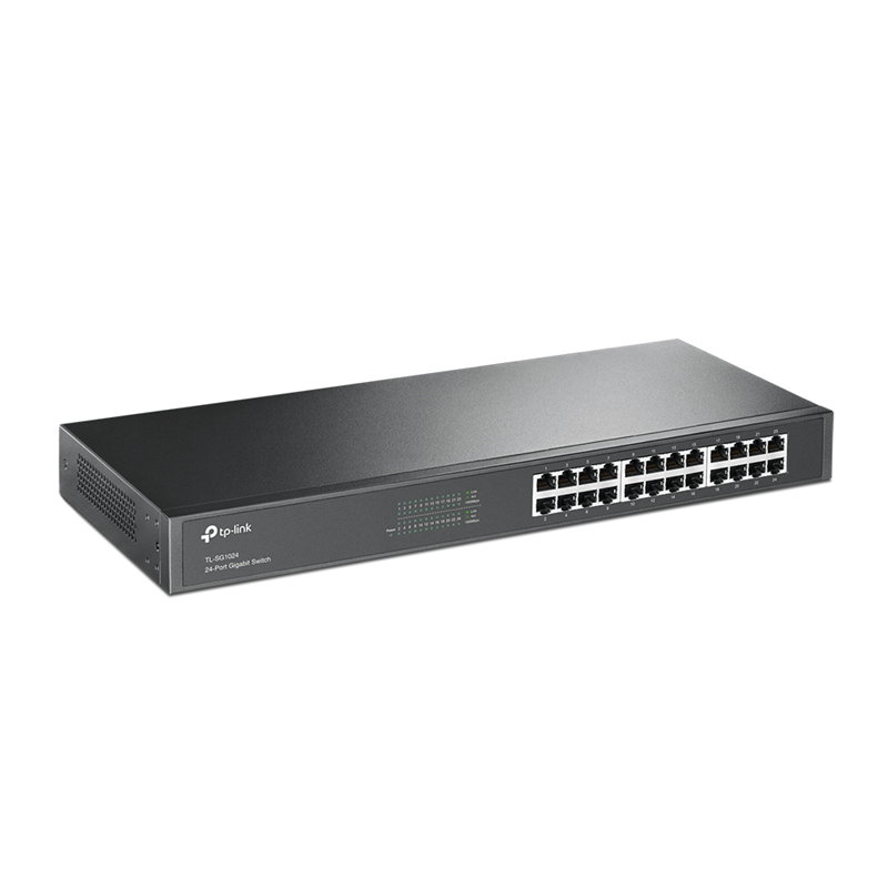 Коммутатор 24-port Gigabit Switch, 24 10/100/1000M RJ45 ports, 1U 19-inch rack-mountable steel case (TP-Link TL-SG1024), фото 2