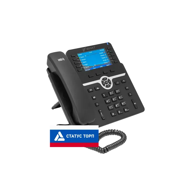 ЖК-дисплей, адаптер питания ФЛАТ-ПРО - Российское VOIP оборудование. Flat-Phone B10: 20 SIP-аккаунтов, фото 4