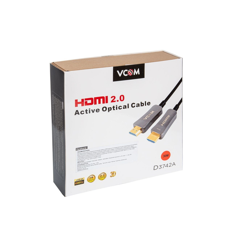 Кабель Vcom D3742A-30M, HDMI (m), 30 м, 60 Гц, 4K, фото 9