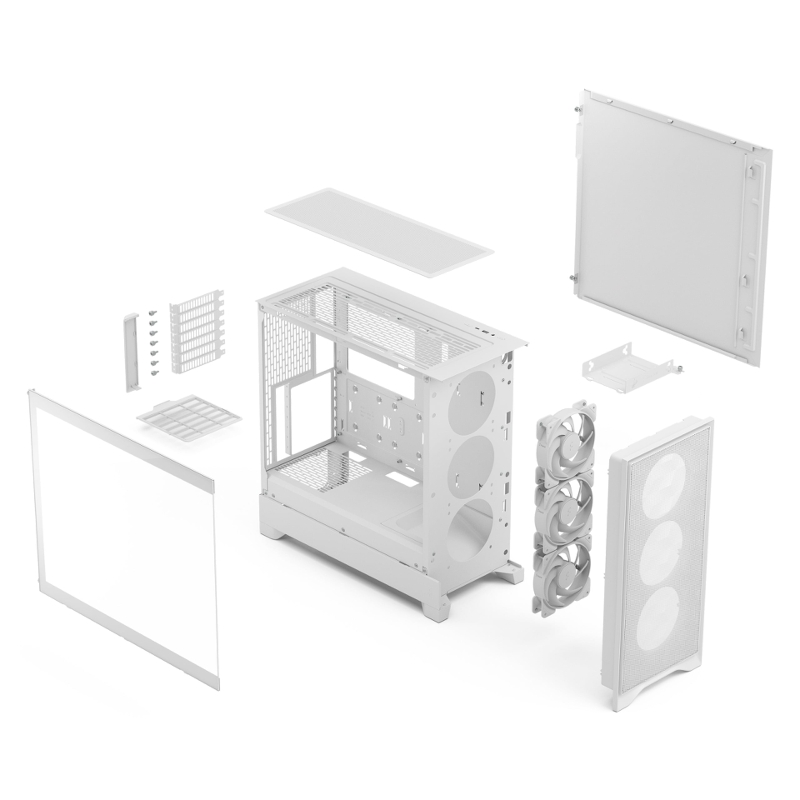 Корпус ПК без блока Case Fractal Design Pop 2 Air TG RGB, Midi-Tower, 3x120mm, 1xUSB-C + 1xUSB-A 3.2 ATX, mATX, mITX White, фото 14