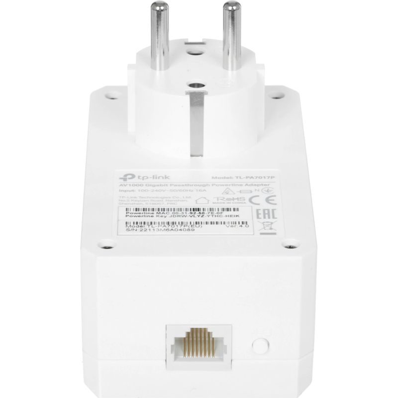 Комплект Powerline-адаптеров TP-Link TL-PA7017P KIT AV1000 с розеткой, 2 шт., 1 Гбит/с, фото 5