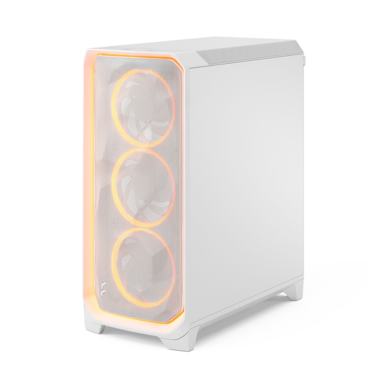 Корпус ПК без блока Case Fractal Design Meshify 3 Ambience Pro RGB TG Light Tint, Full-Tower, 3x140mm ARGB, 2xUSB-A 3.2 + 1xUSB 3.2 Type-C, E-ATX, ATX, mATX, mITX, White, фото 4