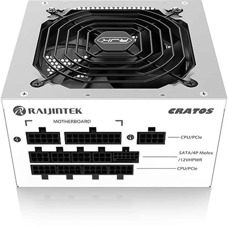 Блок питания Raijintek CRATOS 1000, 80 PLUS Gold, ATX, активный PFC, вентилятор 120x120 мм, белый, фото 4