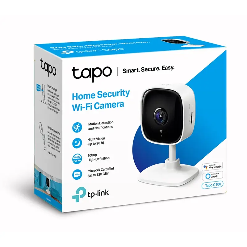 IP-камера TP-Link Tapo C100 для дома, Full HD, Wi-Fi, ночная съёмка, фото 7