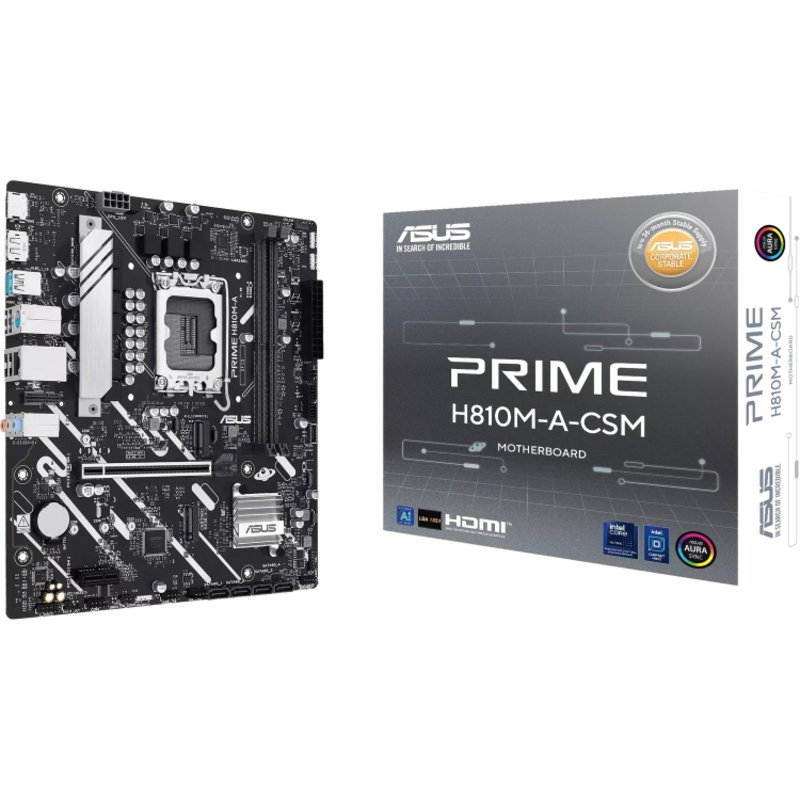 Материнская плата ASUS PRIME H810M-A-CSM, LGA1851, Intel H810, mATX, DDR5, фото 2