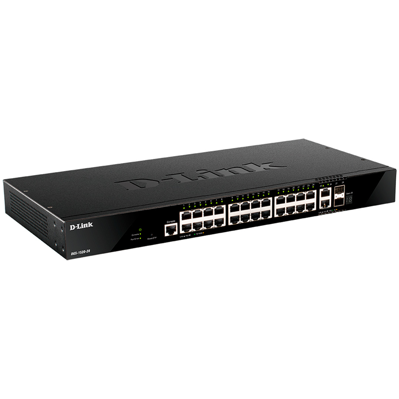 Коммутатор D-Link DGS-1520-28 управляемый L3, 24 порта 1 Гбит/с, 10GBASE-T, 2 SFP+ 10 Гбит/с, фото 3