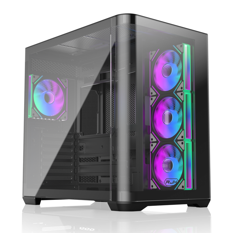 Корпус для ПК Raijintek ATREUS BT4, Midi Tower, чёрный, под ATX, E-ATX, mATX, Mini-ITX, подсветка ARGB, фото 2