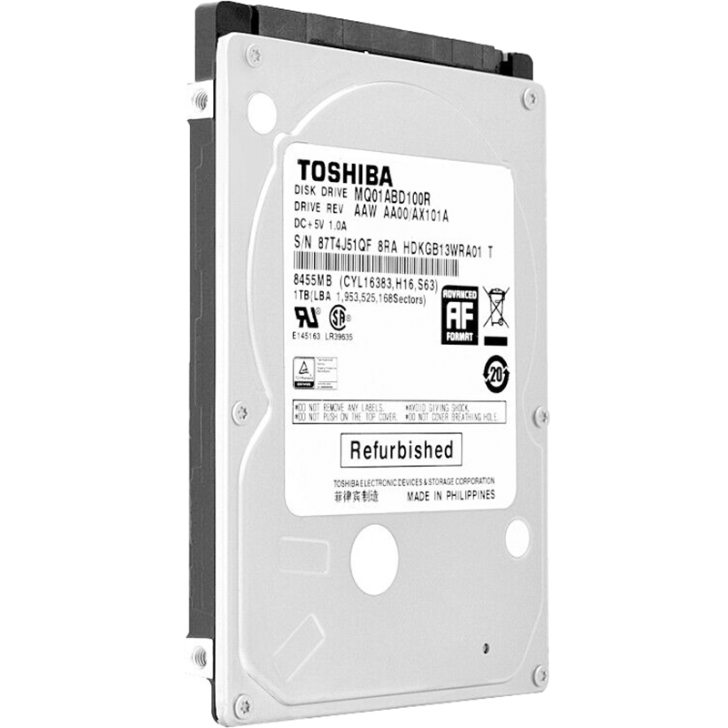 Жёсткий диск восстановленный Toshiba 1 ТБ 2,5″, 5400 об/мин, кэш 8 МБ, для ПК и ноутбуков, фото 2