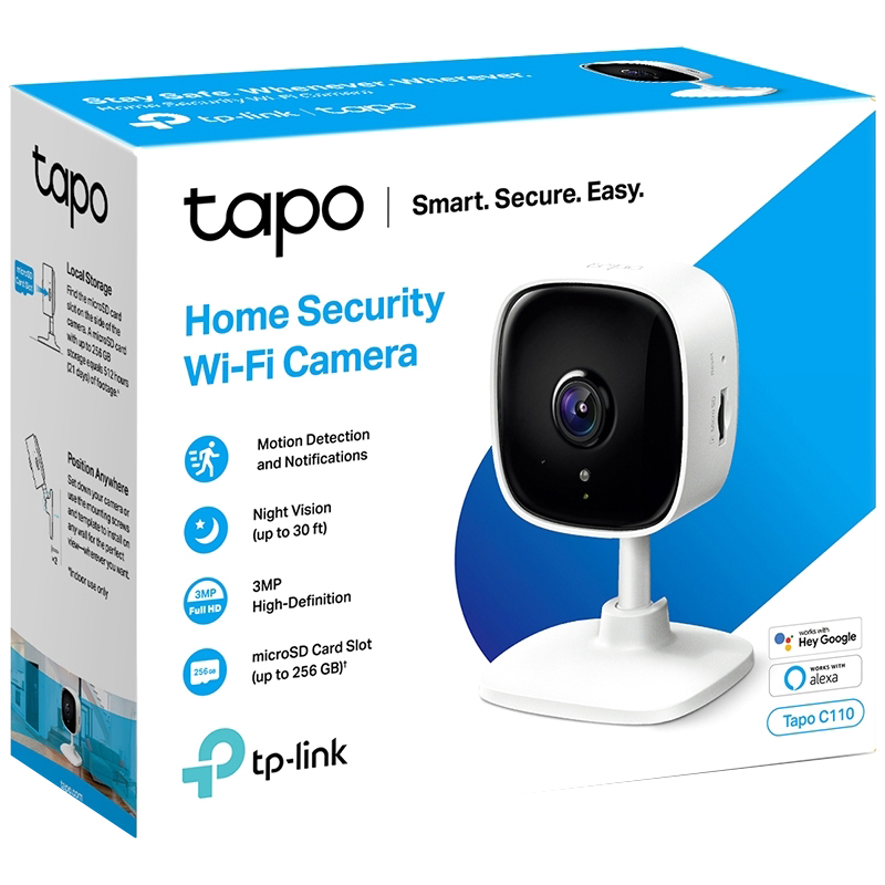 IP-камера TP-Link Tapo C110 для дома, 3 Мп, Wi-Fi, ИК-подсветка 10 м, фото 2