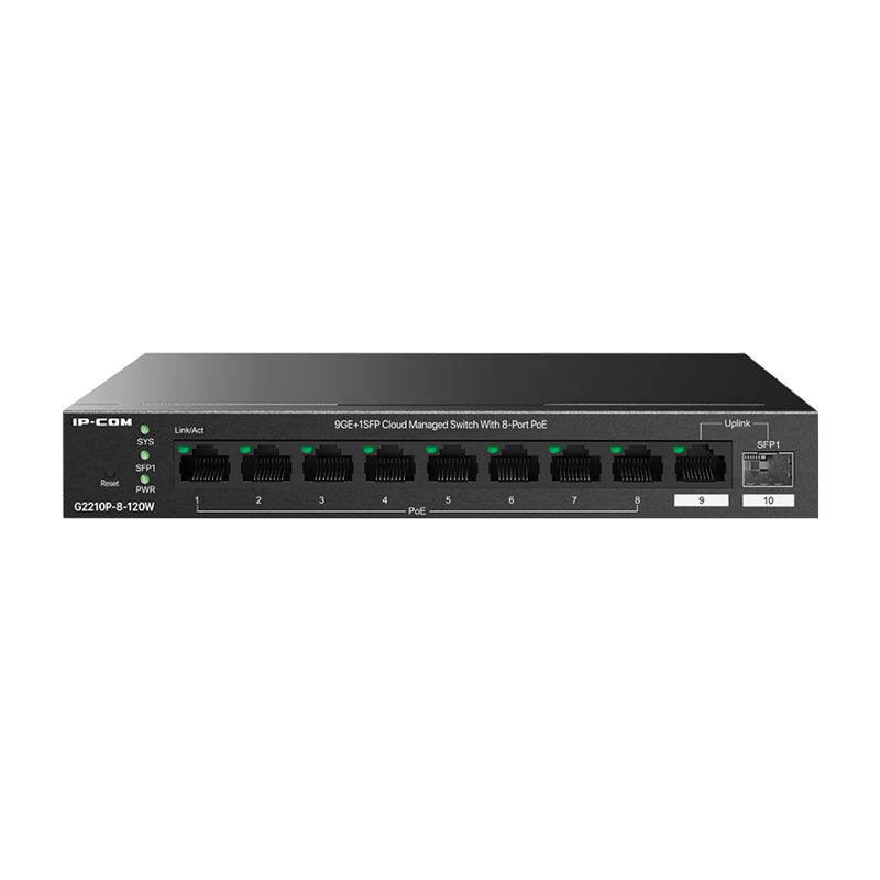 Коммутатор Tenda IP-COM G2210P-8-120W управляемый, 8 портов PoE 1 Гбит/с, 1 SFP, 110 Вт, фото 2
