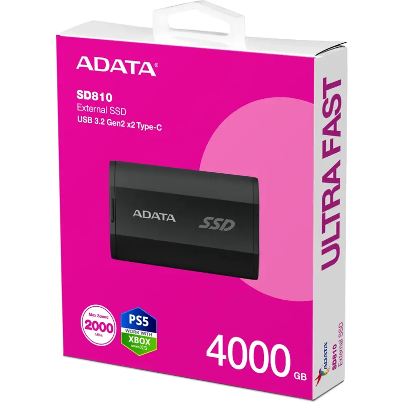 Внешний накопитель ADATA SD810, SSD 4 ТБ, USB 3.2 Gen 2 Type-C, USB Type-C, чтение 2000 МБ/с, фото 8