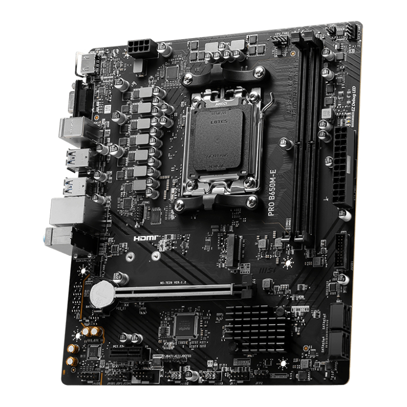 Материнская плата MSI PRO B650M-E, AM5, AMD B650, mATX, DIMM, фото 2