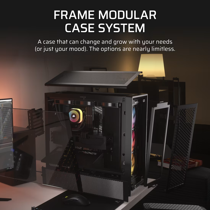 Корпус для ПК Corsair Frame 4000D RS ARGB, Midi Tower, чёрный, под ATX, E-ATX, mATX, Mini-ITX, фото 3