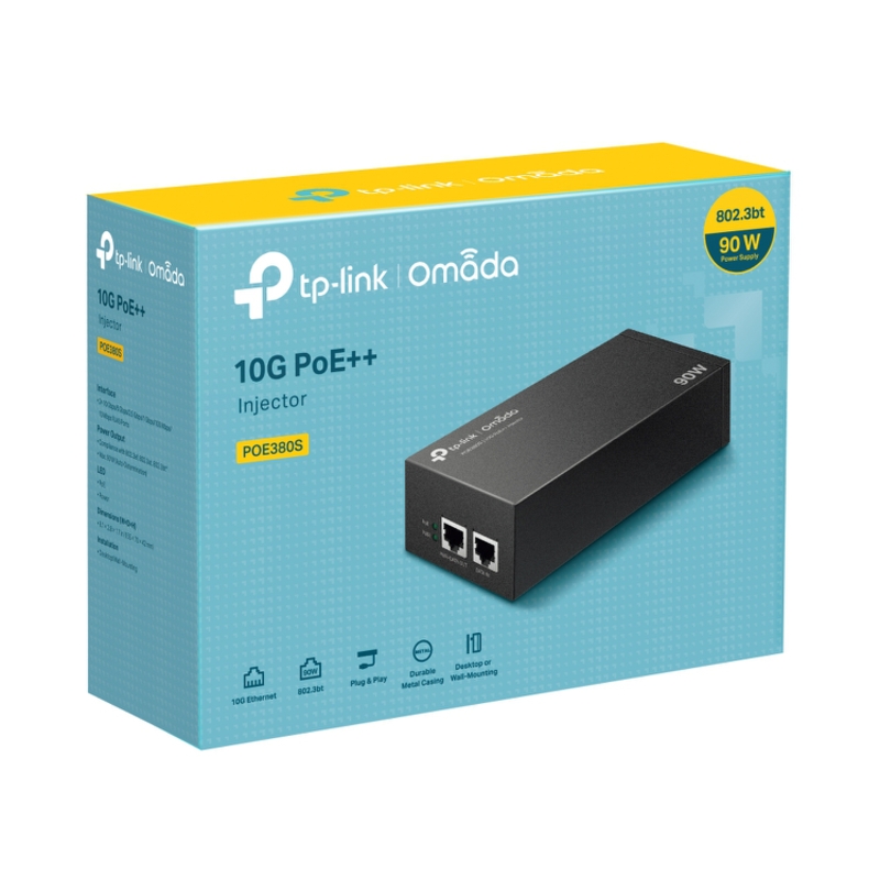 Инжектор PoE+ TP-Link Omada POE380S, 10 Гбит/с, до 60 Вт, фото 4