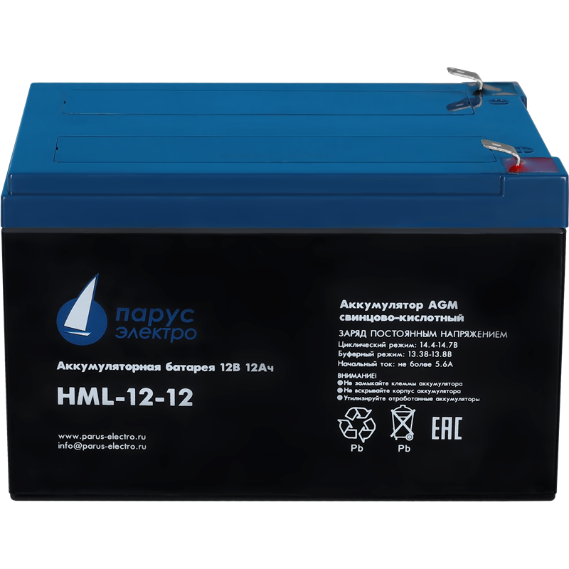 Батарея для ИБП Парус электро HML-12-12, 12 В, 12 А·ч, фото 3