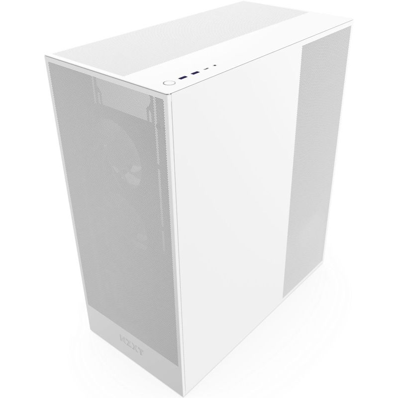 Корпус ПК без блока Case NZXT H7 Flow RGB, Midi-Tower, TG, 3x120mm RGB, 2xUSB-A 3.2 + 1xUSB-C 3.2, E-ATX, ATX, mATX, mITX White, фото 2
