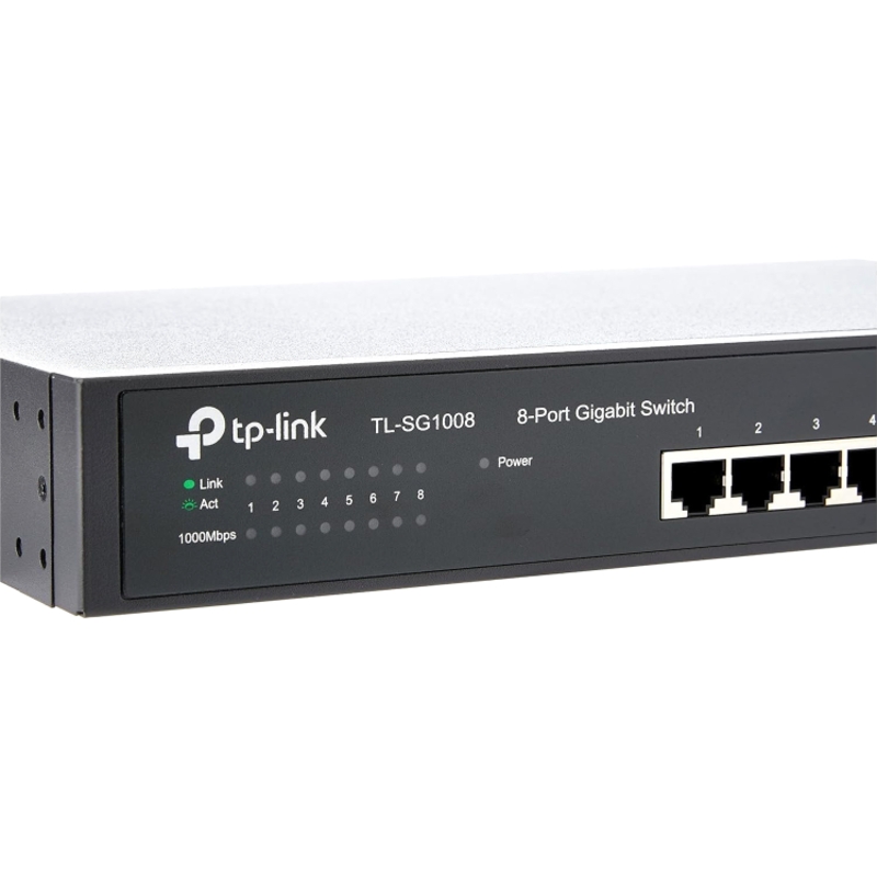 Коммутатор TP-Link TL-SG1008 неуправляемый, 8 портов 1 Гбит/с, стальной корпус 13″ 1U, фото 3
