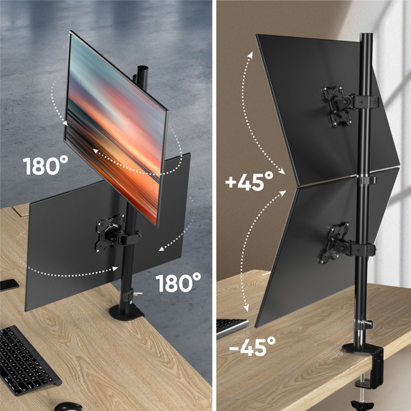 Кронштейн для 2-х Onkron 13-34" 100*100, крепление стойка, до 34 ″, нагрузка до 16 кг, фото 8