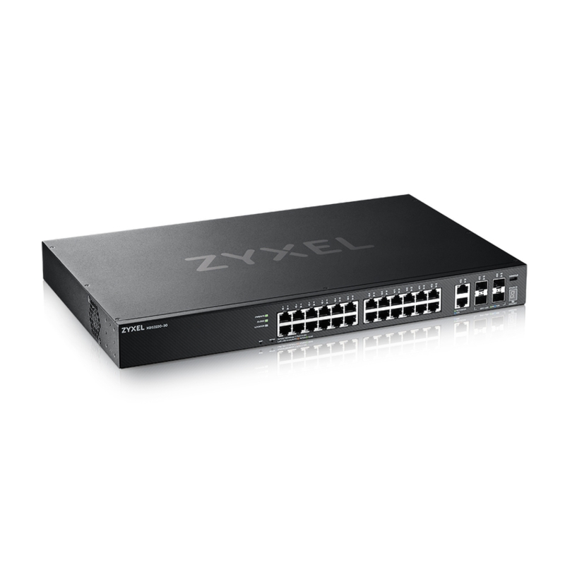 Коммутатор Zyxel XGS2220-30 L3 Access switch , rack 19", 24xRJ-45: 1G, 2xRJ-45: 1/2.5/5/10G, 4xSFP+, standalone/cloud management (ZYXEL XGS2220-30-EU0101F), фото 2