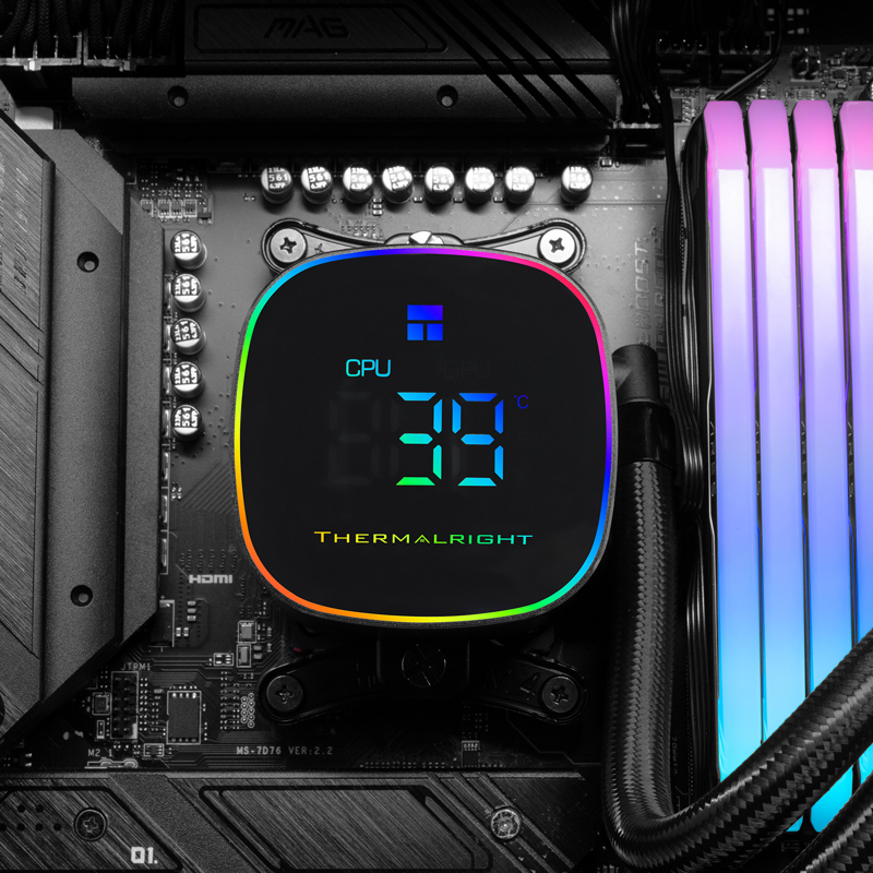 Система жидкостного охлаждения Thermalright Frozen Horizon 240 Digital, чёрный, фото 7