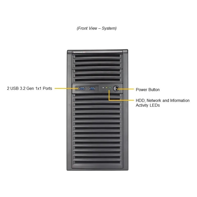Серверная платформа Supermicro Mainstream Server Mini-Tower, 1x LGA1718 (AMD EPYC™ 4004 4005; Ryzen™ 7000 9000), 4x DDR5 Up to 192GB (SuperMicro AS-3015A-I), фото 4