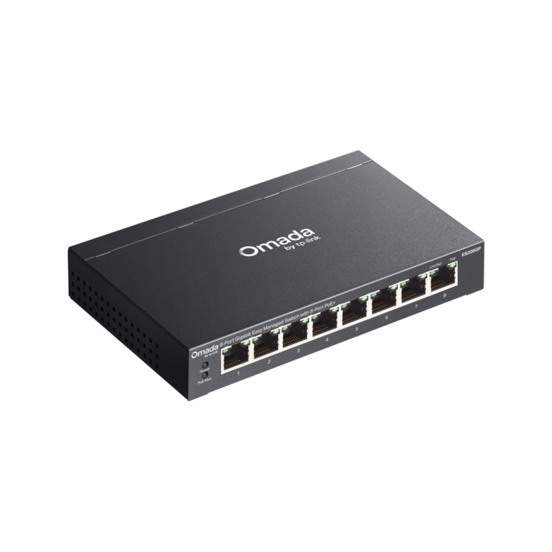 Коммутатор TP-Link Omada ES208GP с облегчённым управлением, 8 портов PoE+ 1 Гбит/с, фото 4