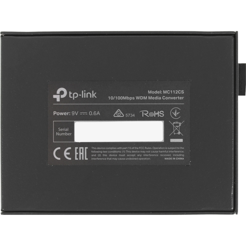 Медиаконвертер TP-Link MC112CS, 100 Мбит/с, одномодовое SC, Tx 1310 нм, до 20 км, фото 6
